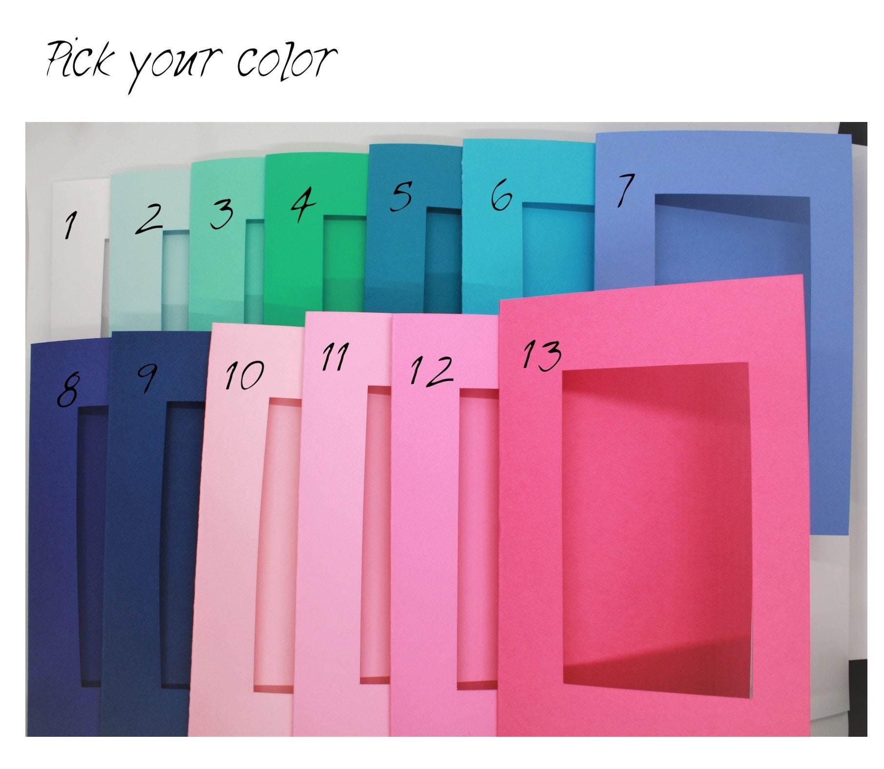 5 pick your color blank Aperture Cards with envelopes from USA Etsy