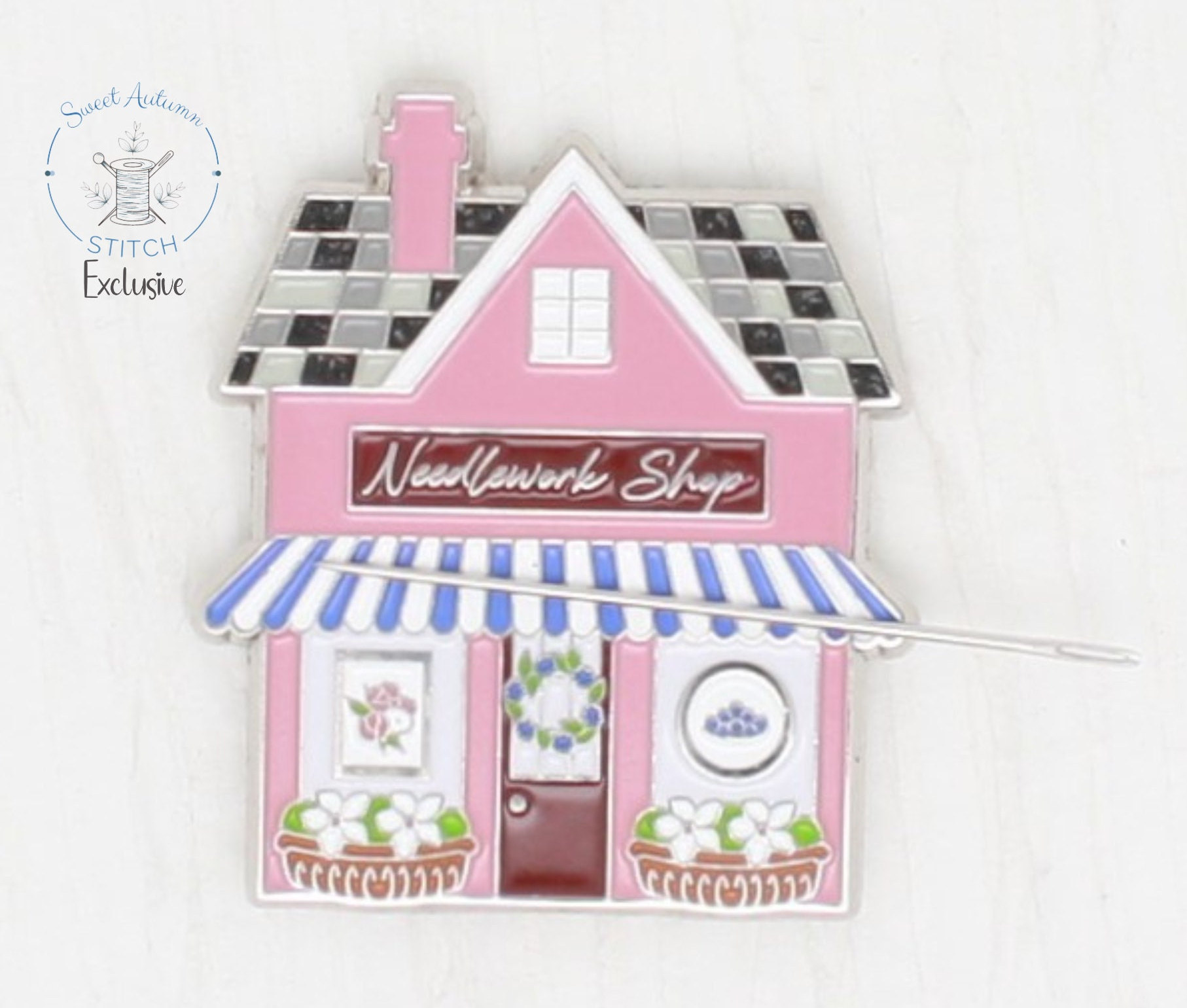 Needlework Shop Magnetic Needle Minder/cover minder for cross stitch, embroidery, needlepoint, or diamond painting