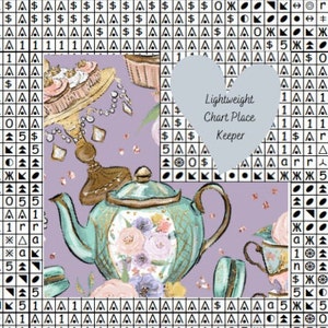 Theepot kaartplaatsbewaarder/patroonhelper/kaartmarkering/patroonmarkering/kaartminder voor kruissteek