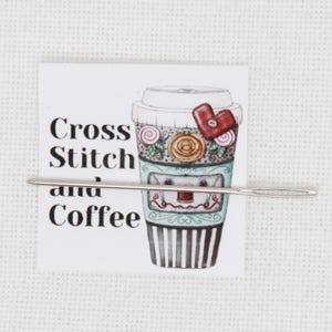 Cross stitch and coffee needle minder/cover minder for cross stitch/embroidery/needlepoint/diamond painting