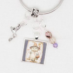 Witch Kitty  floss ring / thread drop/ thread keeper for cross stitch or embroidery floss