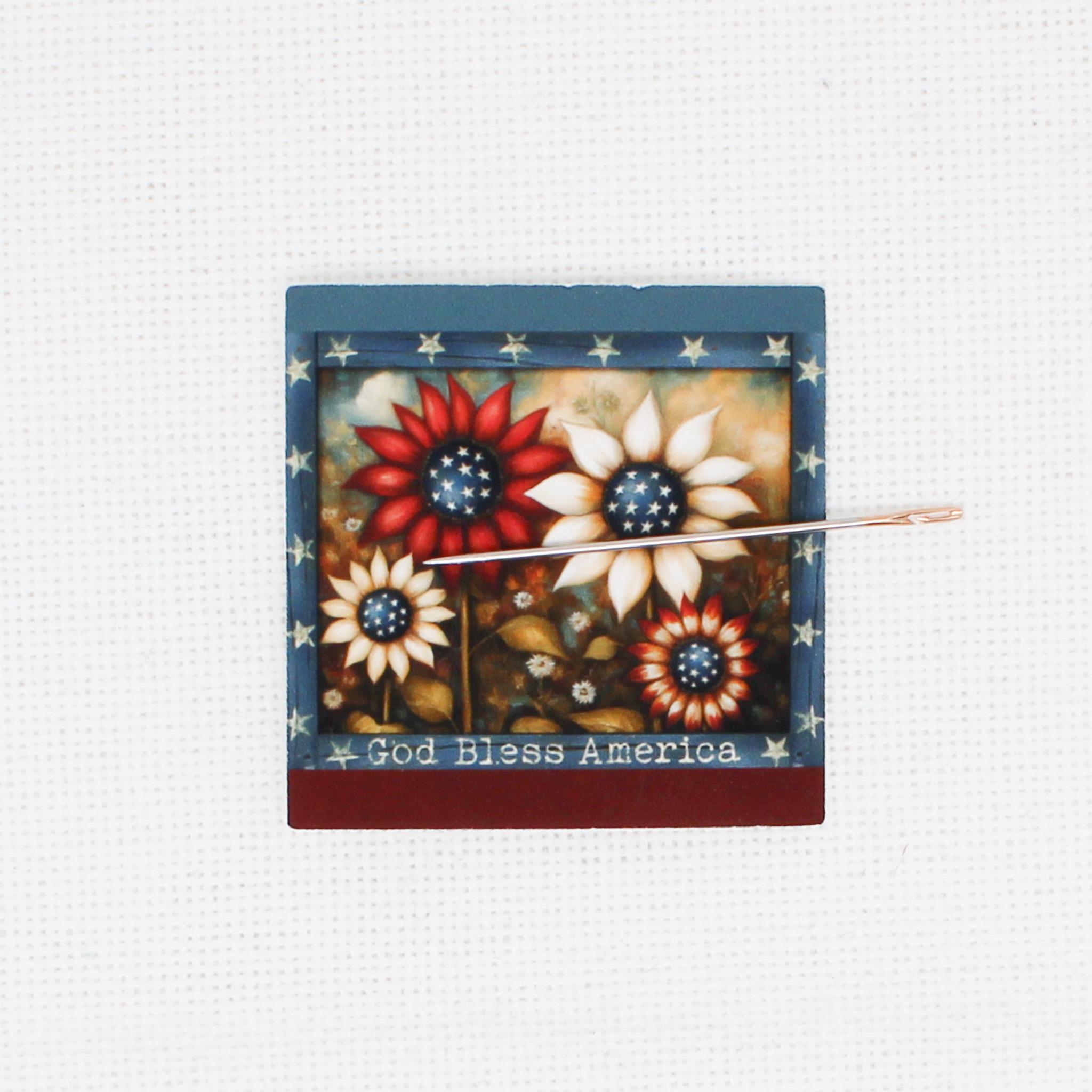 God Bless America needle minder/cover minder for cross stitch/embroidery/needlepoint/diamond painting