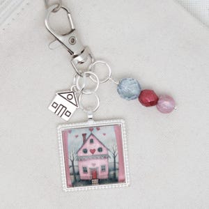 All Hearts Come Home zipper pull/ Mini scissor fob/ key ring charm