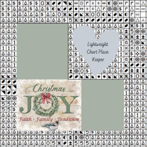 Grille de repère Joyeuses de Noël/ Aide-modèle/ Marqueur de carte/ Marqueur de motif/ Aide-mémoire pour point de croix