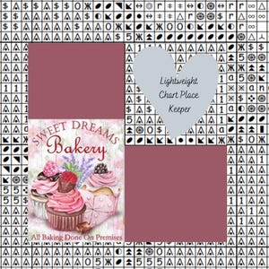 Valentine Bakery kaartplaatser / patroonhulp / kaartmarkering / patroonmarkering / kaarthulp voor kruissteek