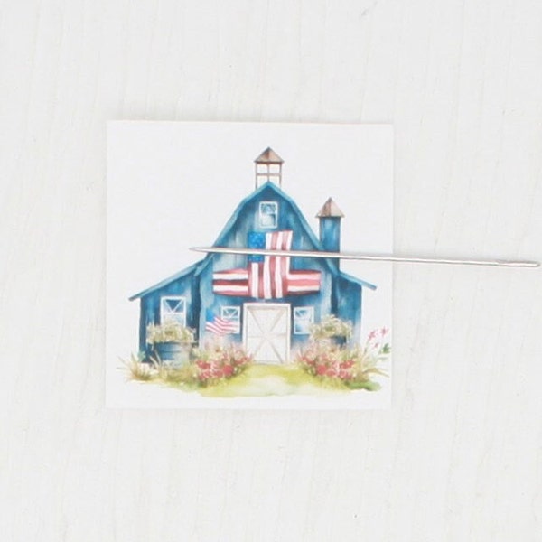 USA barn needle minder/cover minder for cross stitch/embroidery/needlepoint/diamond painting