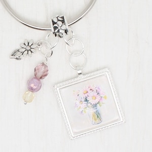 Flowers Floss Ring / thread drop/ thread keeper for cross stitch or embroidery floss
