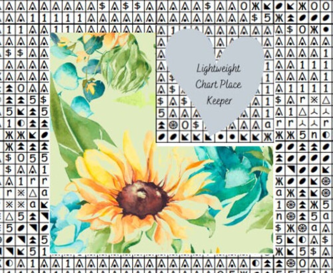 Pattern Keeper Chart Sunflower Chart Place Keeper/ Pattern Helper/ Chart Marker/ Pattern ...