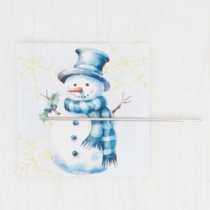 Snowman needle minder/cover minder for cross stitch/embroidery/needlepoint/diamond painting