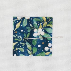 Blue Floral Pattern  needle minder/cover minder for cross stitch/embroidery/needlepoint/diamond painting