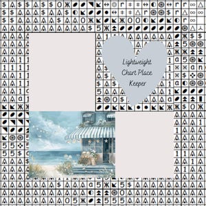 Guide de la broderie Beach Cafe/ Aide-modèle/ Marqueur de carte/ Marqueur de motif/ Aide-mémoire pour point de croix
