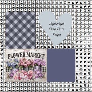 Bloemenmarktkaartplaatshouder/patroonhulp/kaartmarkering/patroonmarkering/kaarthulp voor kruissteek