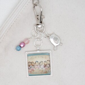 Love Is In The Air zipper pull/ Mini scissor fob/ key ring charm
