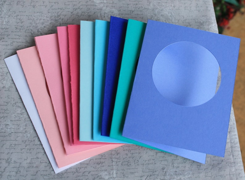 5 Aperture Cards With Round Aperture And Envelope Pick Your Etsy