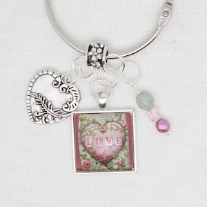 Valentine Love Floss Ring / thread drop/ thread keeper for cross stitch or embroidery floss