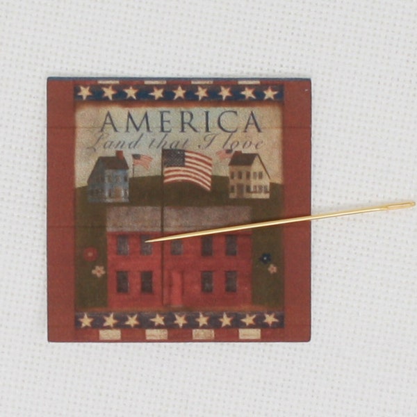 Americana needle minder/cover minder for cross stitch/embroidery/needlepoint/diamond painting