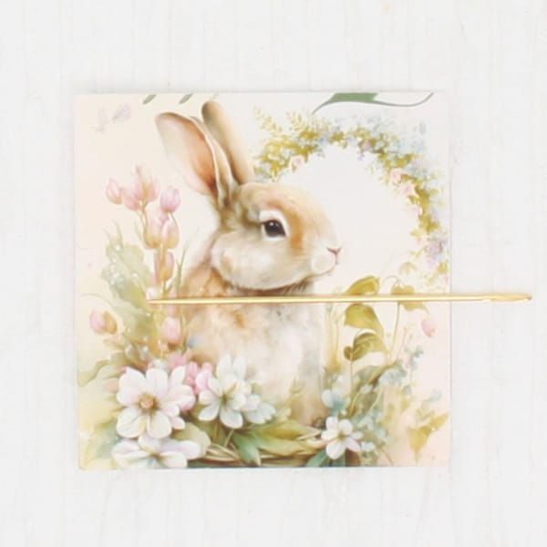 Bunny needle minder/cover minder for cross stitch/embroidery/needlepoint/diamond painting