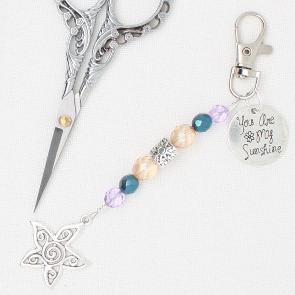 Sunshine scissor fob/scissor decoration for cross stitch or embroidery scissors