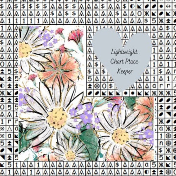 Gardien de place de tableau de marguerites/ aide à motif/ marqueur de tableau/ marqueur de motif/ gardien de tableau pour le point de croix