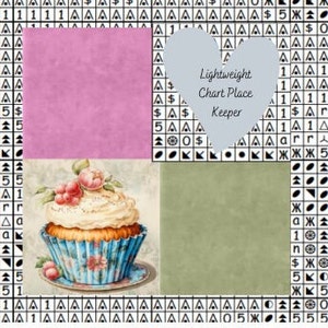 Plaatsaanduiding voor cupcakes/patroonhulp/ telpatroonmarkering/ patroonmarkering/ telpatroonhulp voor kruissteek