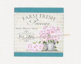 Peony flowers needle minder/cover minder for cross stitch/embroidery/needlepoint/diamond painting