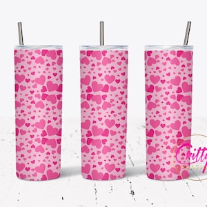 Pink Floating Hearts  - Digital Download