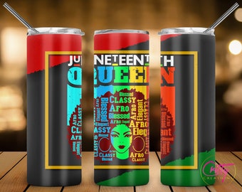 Juneteenth Afro Queen Tumbler Wrap