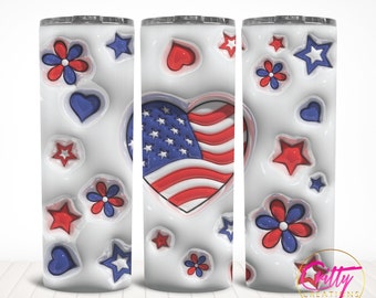 Patriotic 4th of July Tumbler - 3D Inflated Design