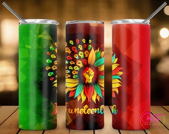 Juneteenth Flower Fist Tumbler Wrap