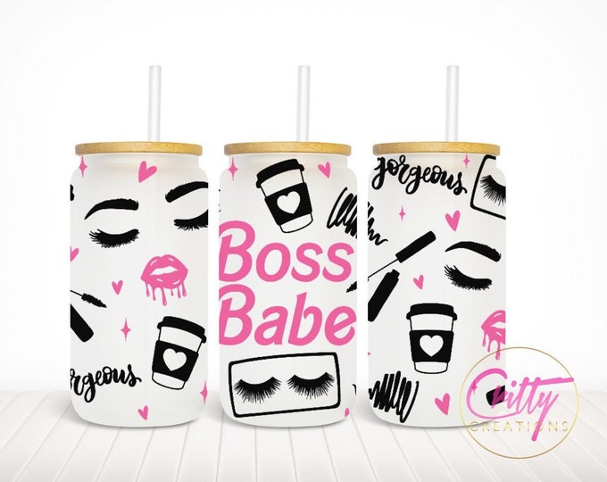 Featured listing image: Boss Babe - UV DTF 16oz Cup Wrap