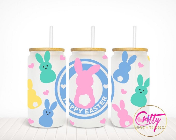 Featured listing image: Happy Easter Peeps Print - UV DTF 16oz Cup Wrap