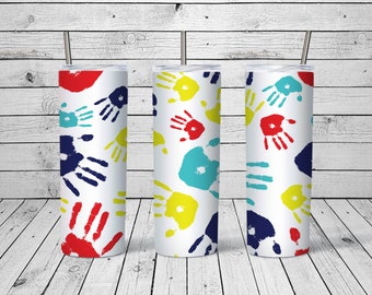 Autism Hands Wrap 20oz PNG Digital Download