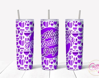 Purple Valentine's Day Tumbler Seamless Bundle - Digital Download