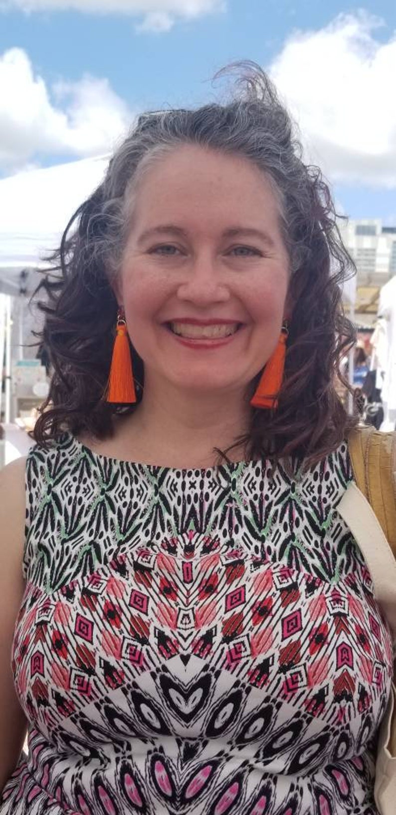 Orange Tassel Earrings