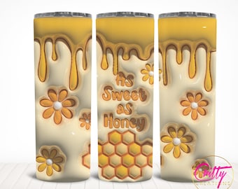 Inflated Honey Tumbler Wrap Png 3D Tumbler Design Skinny Sublimation