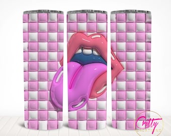 Valentine's Day 3D Lips Tumbler | Inflated Sublimation Design