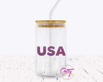 USA 16oz Libbey Glass Can Wrap