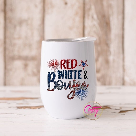 Red White and Boujee Wine Tumbler Etsy