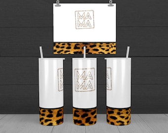 MAMA Leopard Print Tumbler Design