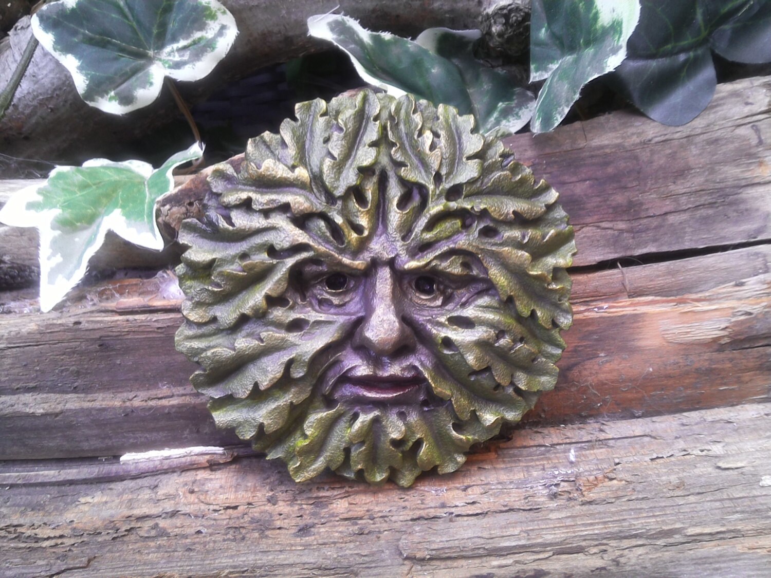Handmade Green Man Garden Plaque Ornament Gift. Etsy UK