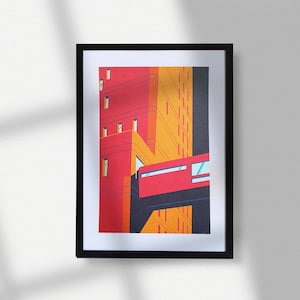Illustration impression architecture brutaliste de la tour Trellick