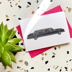 1980 Lincoln Town Car Limousine Stampa, Cartolina, Biglietto auguri