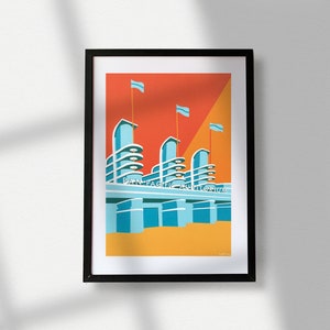 Pan- Pacific Auditorium, Los Angeles, Architecture Illustration Print