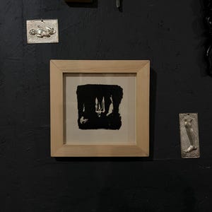 Tryzub-Fotolithografie 20x20cm, Mikroedition, Ukrainischer Dreizack, Aluminiumplattenlithografie