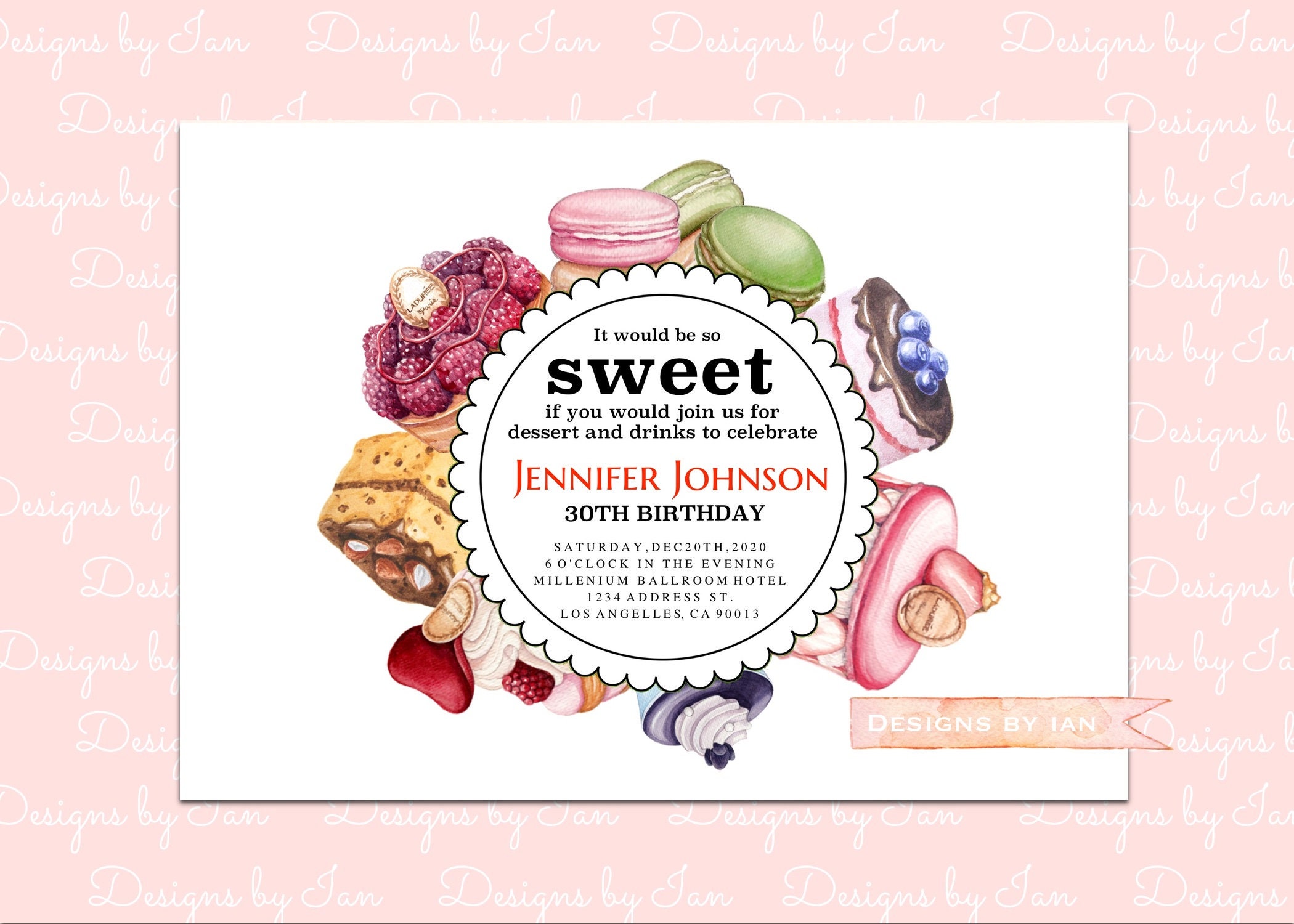 Sweets Invitation Dessert Invitation Pastries Invitation Etsy