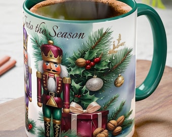 Nutcracker Christmas Mug, Festive Holiday Coffee Cup with Whimsical Design, Seasonal Ceramic Cu[