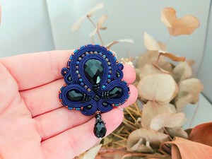 Broche Plume Noire 2-en-1 - Pince à Cheveux Et Broche - Style Boho Vintage - Pour Robe, Manteau, Mariage, Soirée