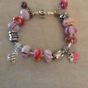 PINK and PURPLE CHARM Bracelet image 1