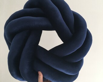 Knot Pillow, Navy Blue pillow,Modern Knot Pillows, Knot Cushion, Decorative Cushion, Knot Floor Cushions, Scandinavian Pillow, Ball Pillow