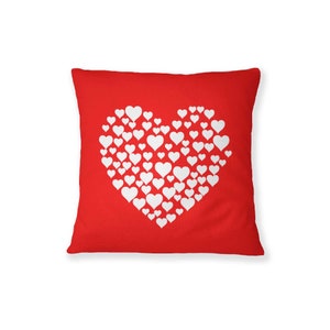 Little Hearts Pillow, Throw Pillow, Pillow Covers, Farmhouse Decor, Reading Pillow, Lake House Decor, Office Decor, Apartment Decor image 1